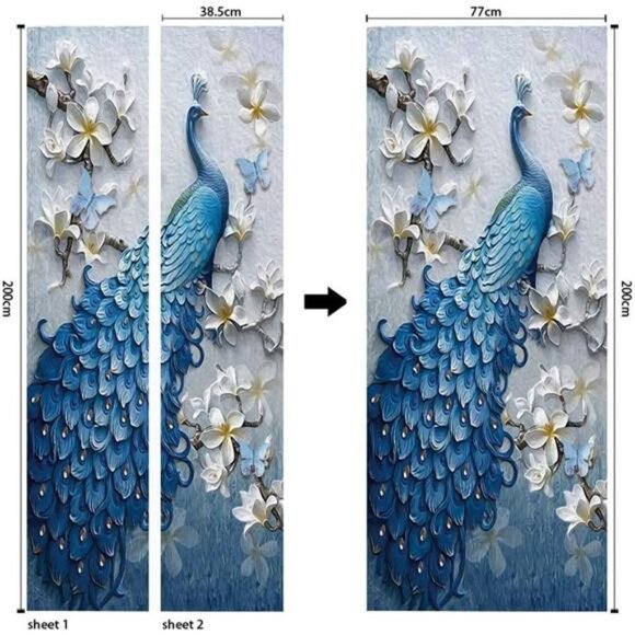 3D Stickers Waterproof Door Stickers Door Mural Peel Self Adhesive Wallpaper PVC - Picture 5 of 7
